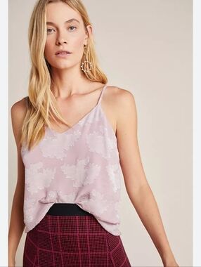 Anthropologie Sunday in Brooklyn Dora Textured Dusty Pink Floral Cami Size S